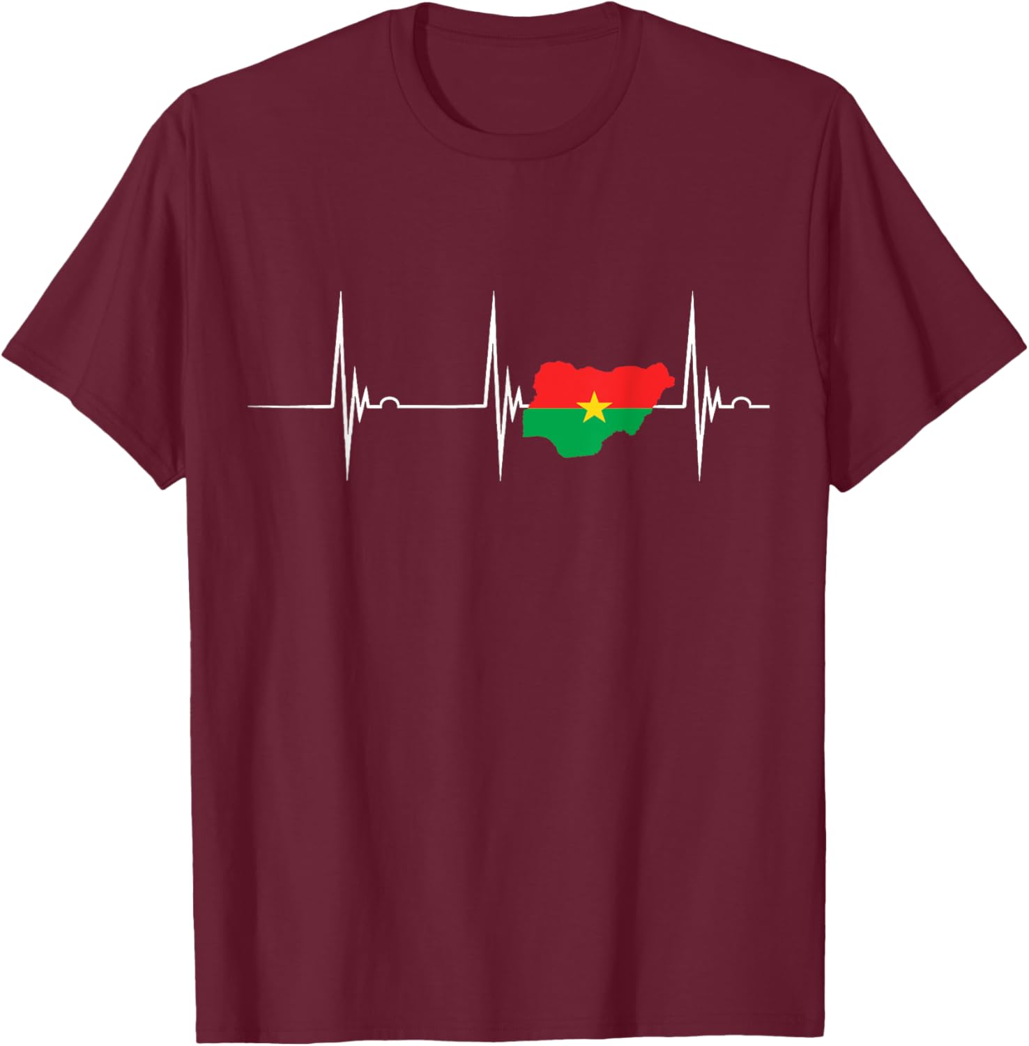 Burkina Faso Heartbeat EKG Pulse Flag T-Shirt for Proud Burkina Fasoans - 13