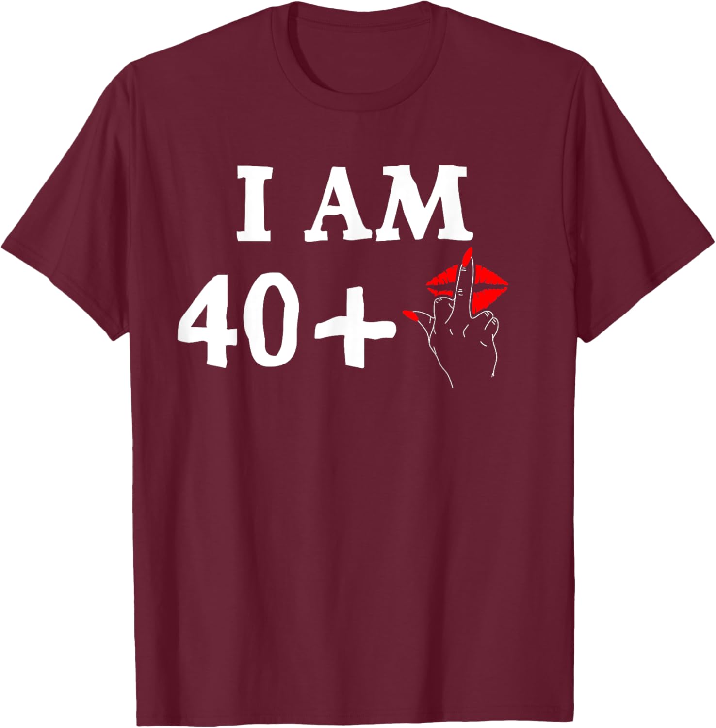 Funny 40th Birthday T-Shirt for Women I Am 40 Plus 1 Middle Finger Tee - 14