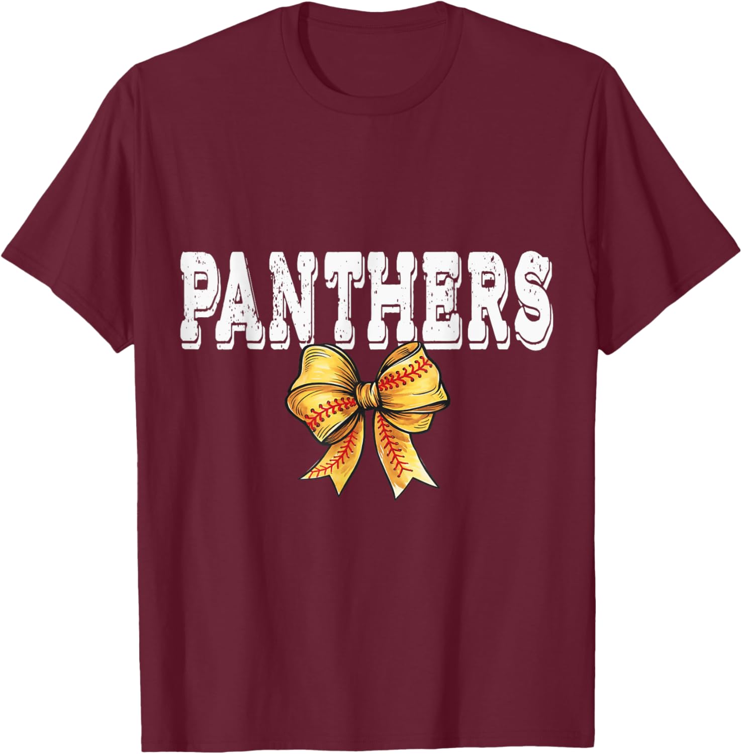 Coquette Panther Softball Game Day Bow T-Shirt for Team Spirit and Style - 18