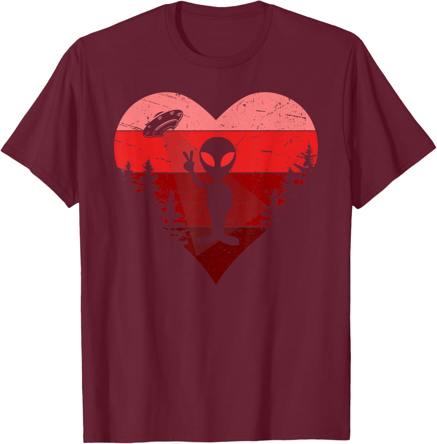 Alien Valentine's Day Retro T-Shirt for Extraterrestrial Love Fans - 8