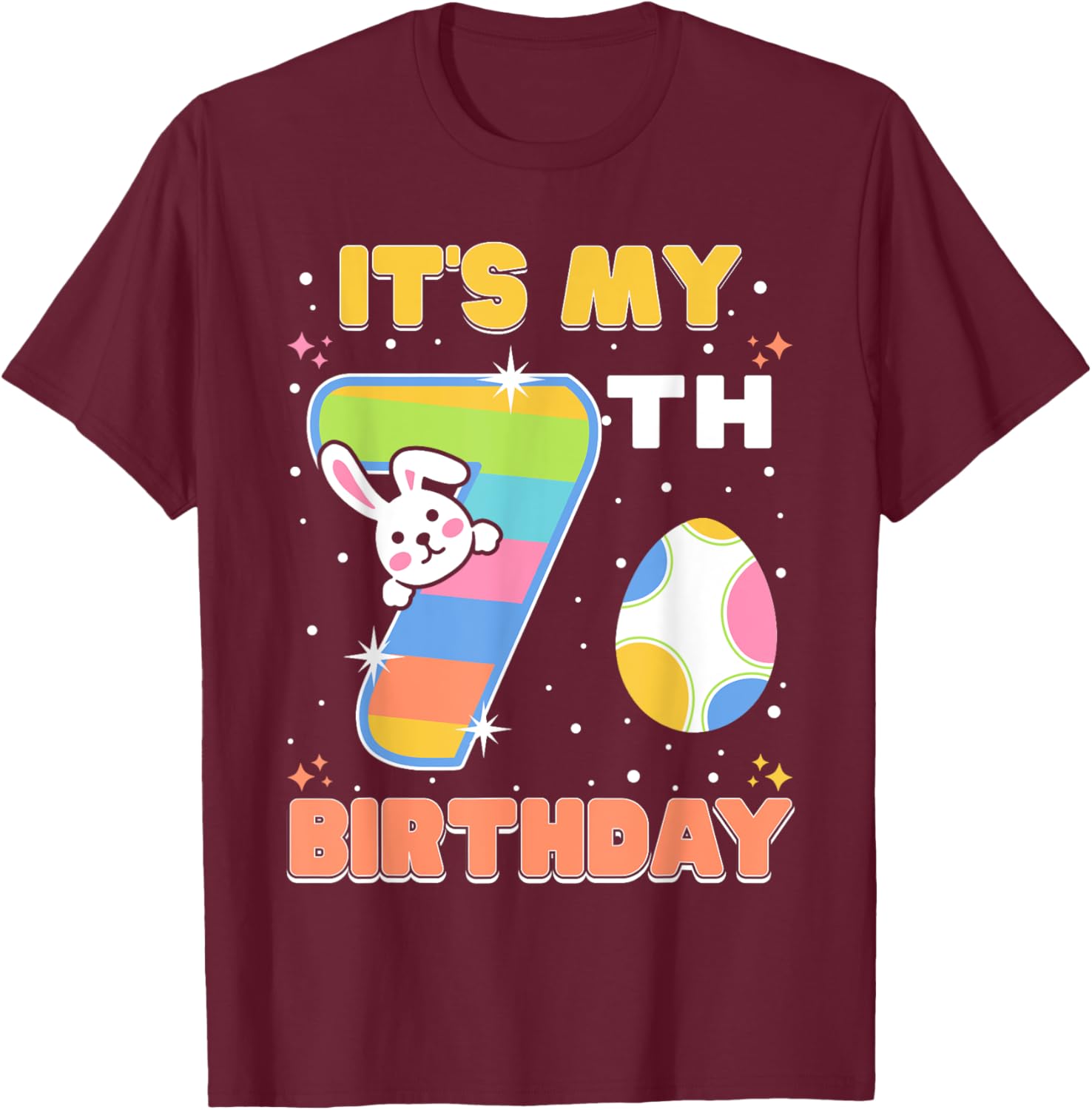 It's My 7th Birthday Easter Bunny T-Shirt for Kids Fun Gift - 3