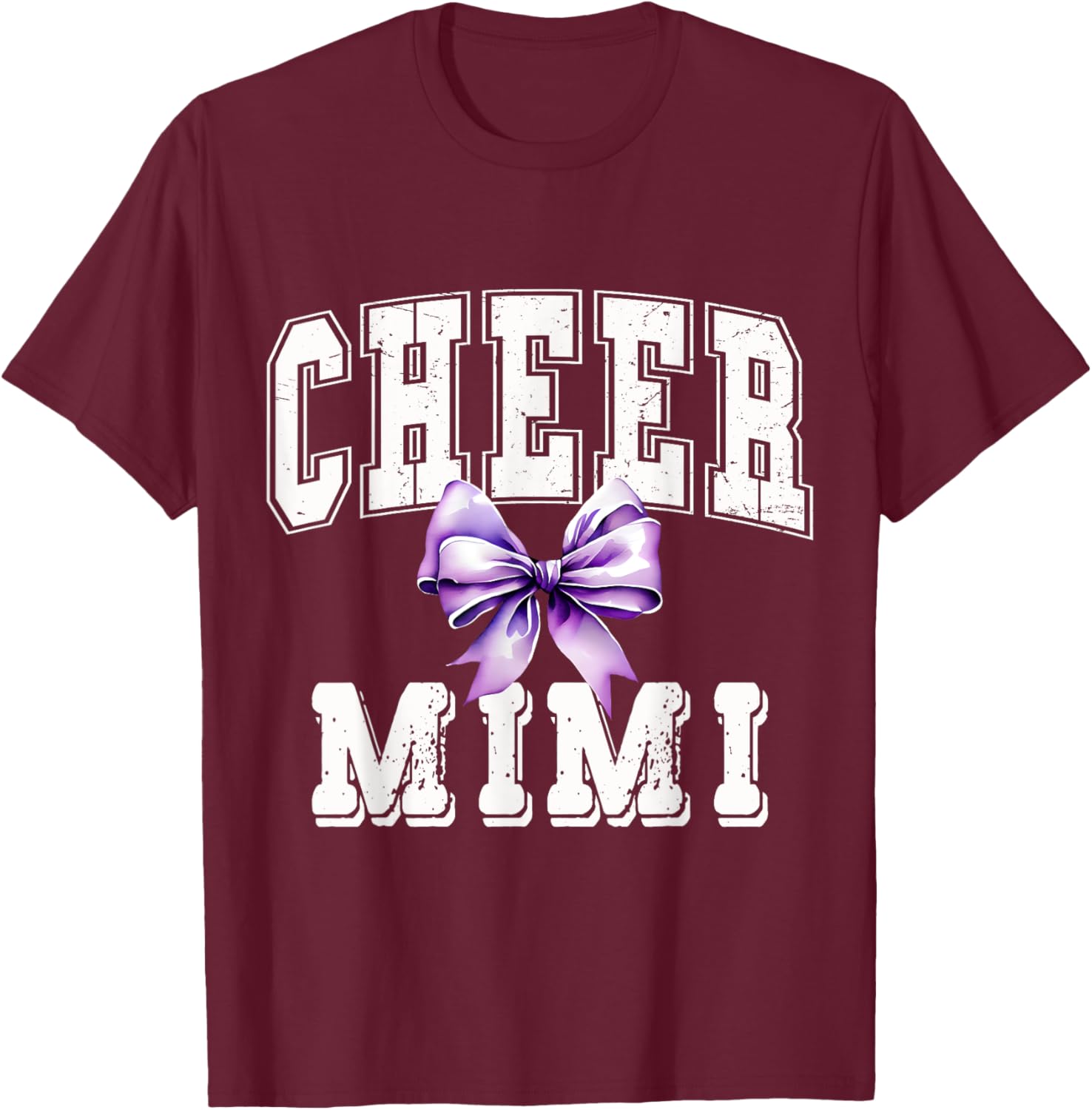 Cheer MIMI Coquette Purple Bow Cheerleader T-Shirt for Stylish Fans - 10