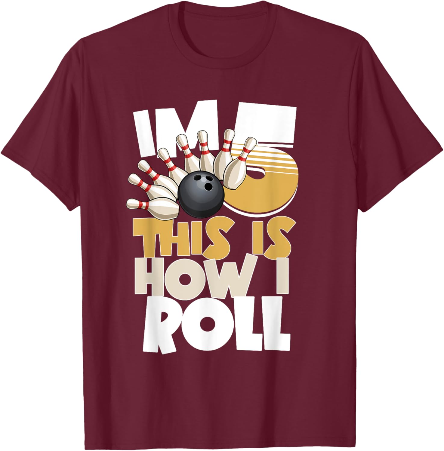 5th Birthday Bowling Shirt I'm 5 This is How I Roll for Kids - 19