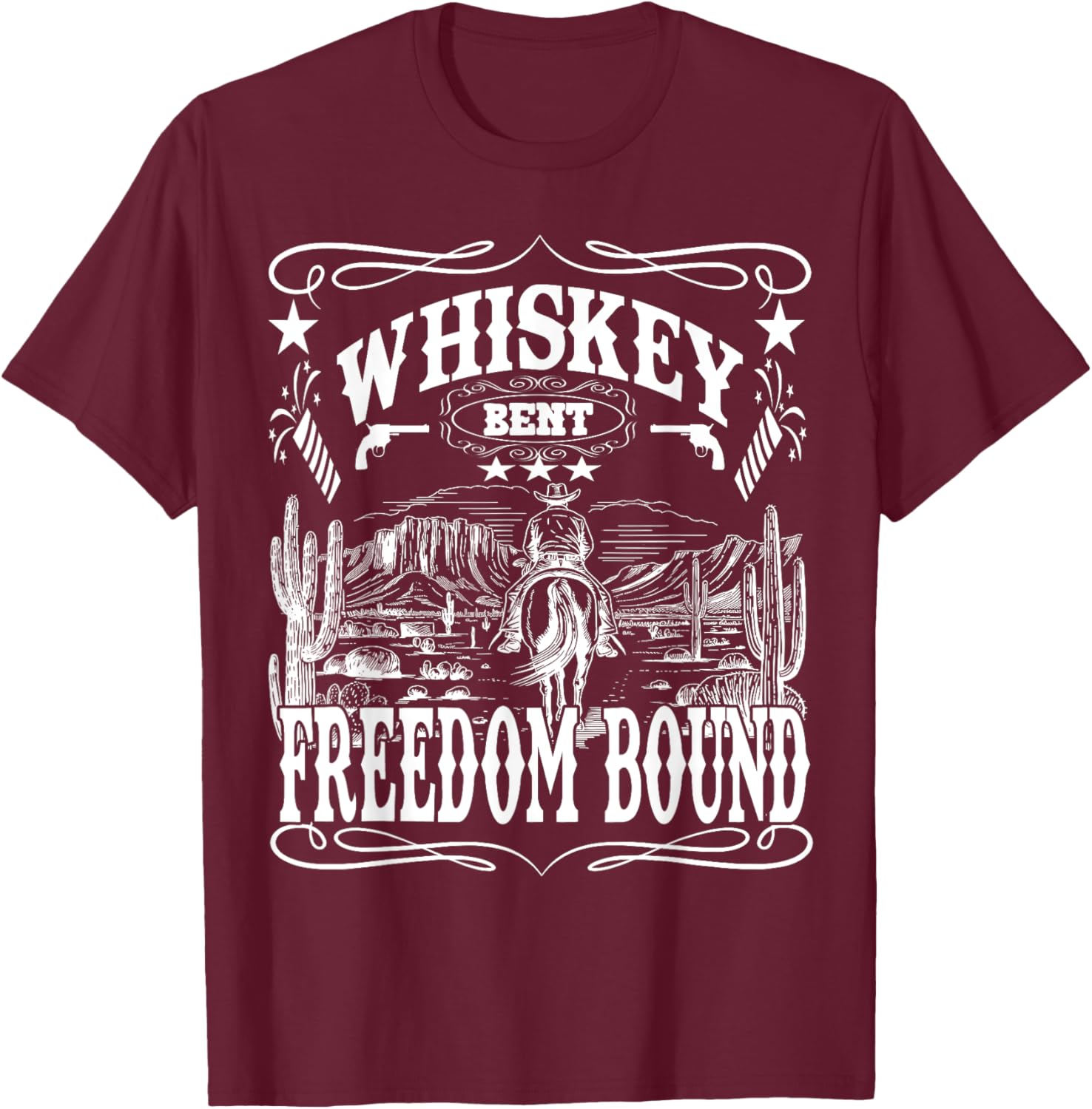 American Cowboy Whiskey Bent Freedom Bound T-Shirt for Comfortable Style - 10