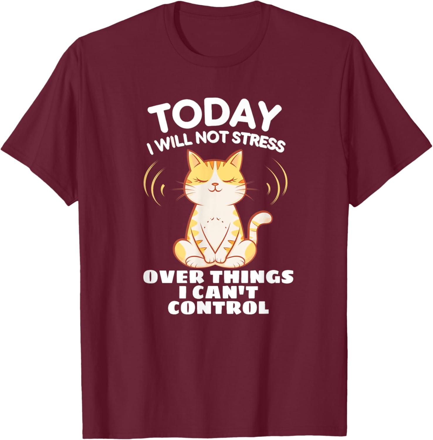 Today I Will Not Stress Yoga Cat T-Shirt for Relaxation and Peace - 6
