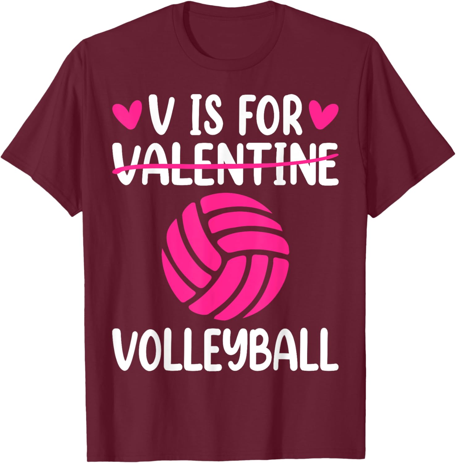 V is for Valentine Volleyball T-Shirt for Boys and Girls Fun Style - 5