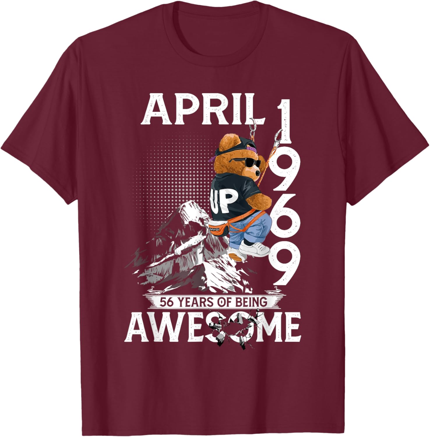 56th Birthday Bear T-Shirt for Real Legends Born April 1969 - 9