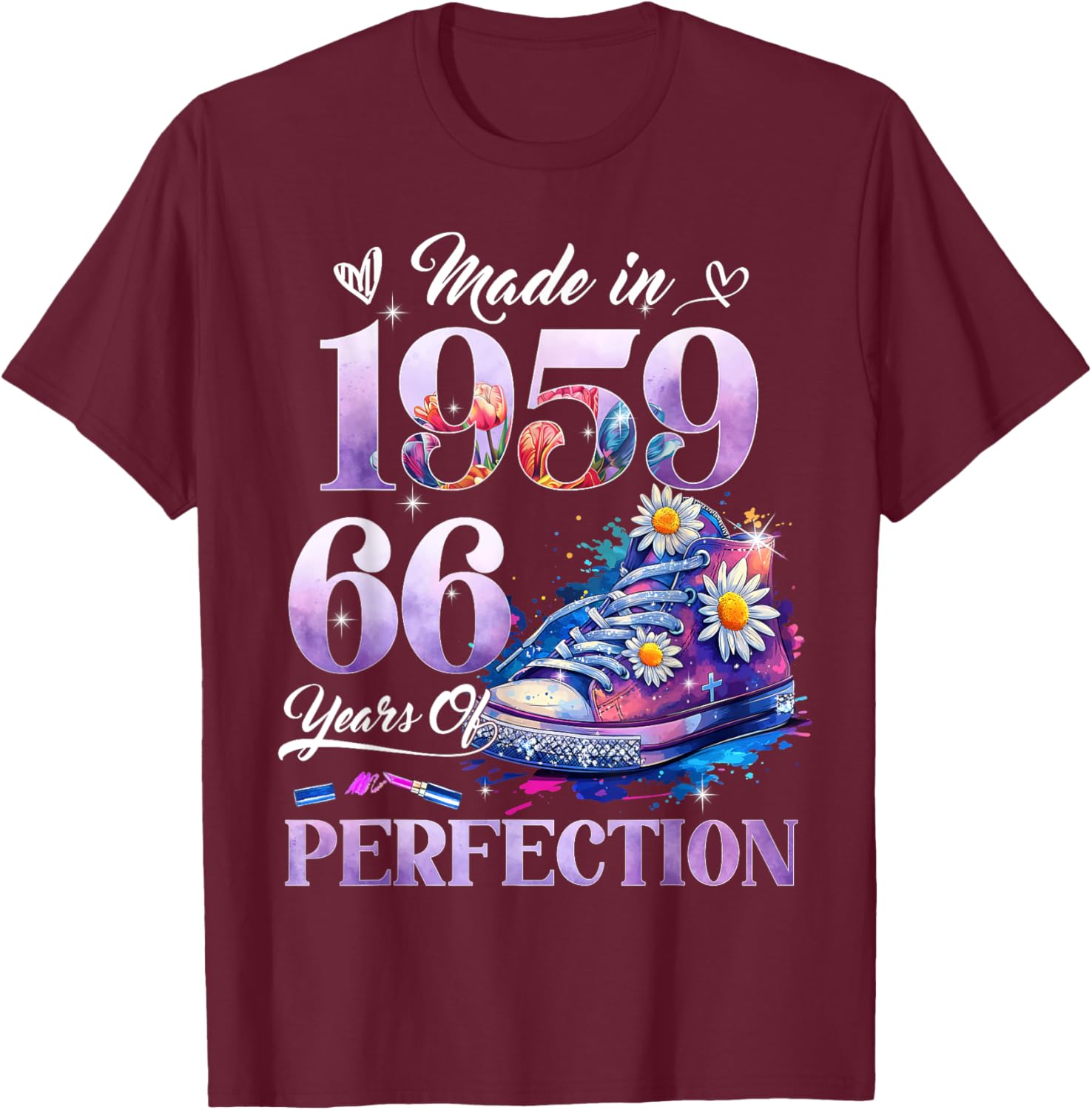 Floral 66th Birthday T-Shirt for Women Made in 1959 Unique Gift - 23