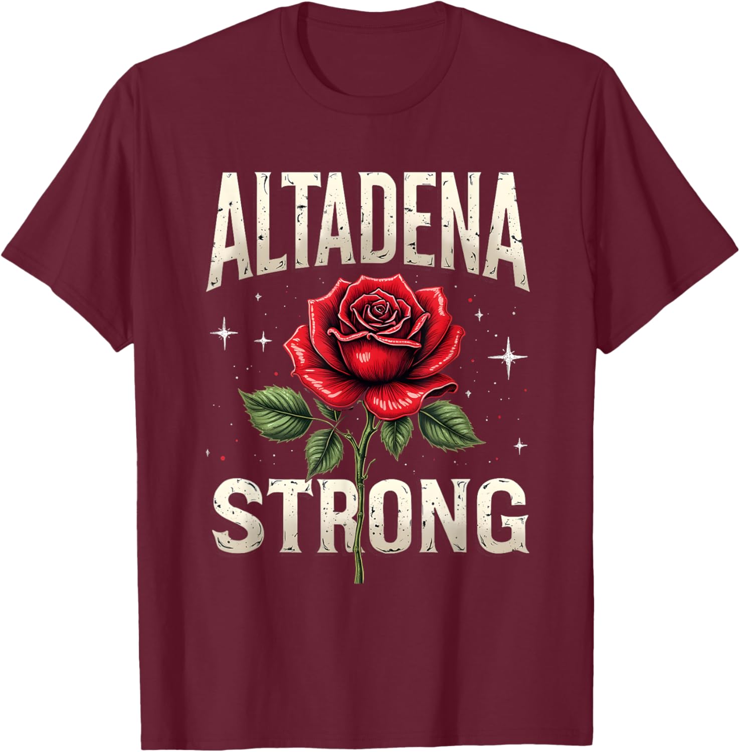 Altadena Strong Red Rose Costume Design T-Shirt for Unique Style - 12
