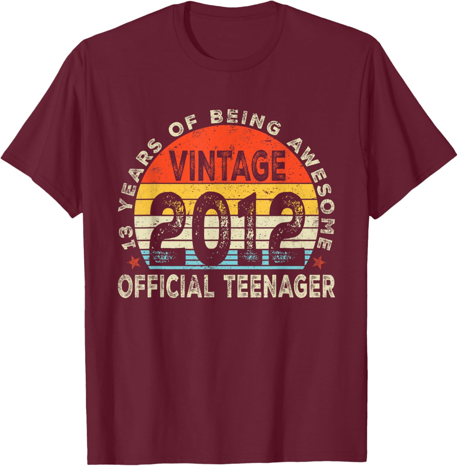 Vintage 2012 13th Birthday T-Shirt for Teens - Fun Gift Idea - 4