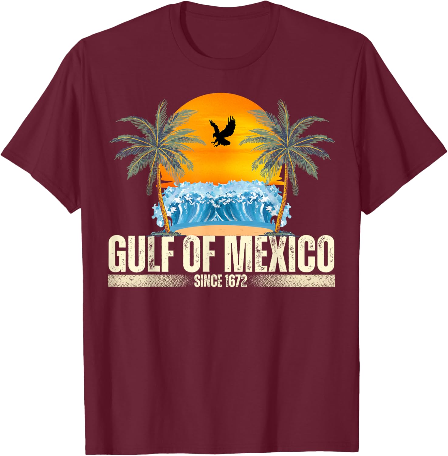 Vintage Gulf of Mexico Beach T-Shirt Since 1672 Retro Style Clothing - 10