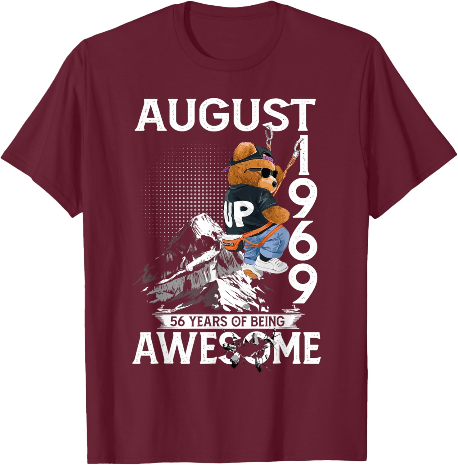 56th Birthday Bear Legends August 1969 T-Shirt for Men Gifts - 7