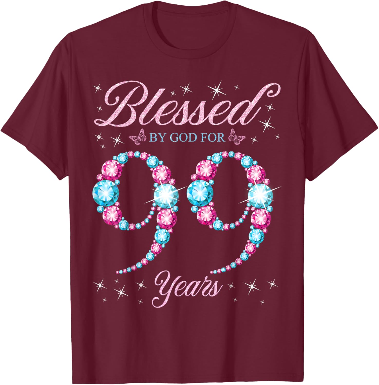 Blessed By God 99th Birthday Queen T-Shirt for Celebrating Her Legacy - 17