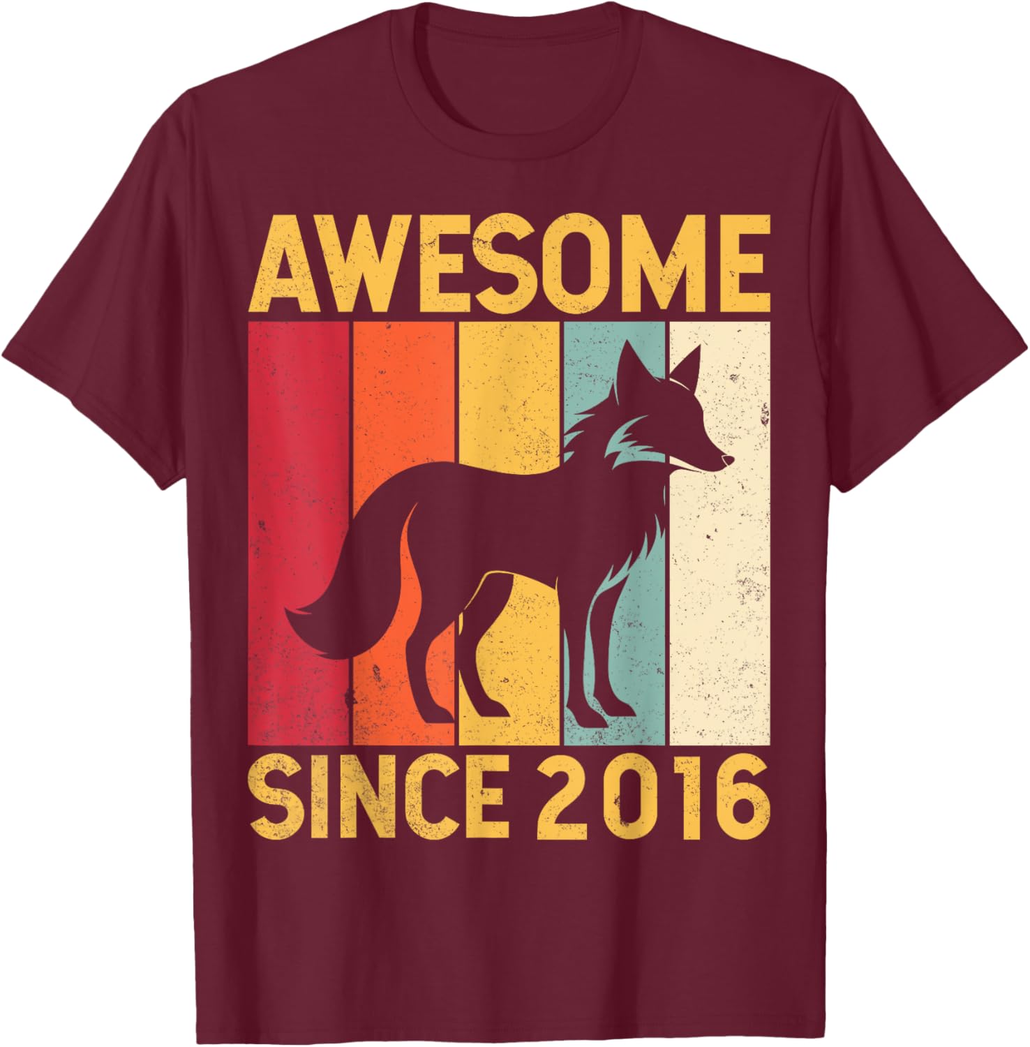 Awesome Fox Lover Retro 9th Birthday T-Shirt Since 2016 for Kids - 17