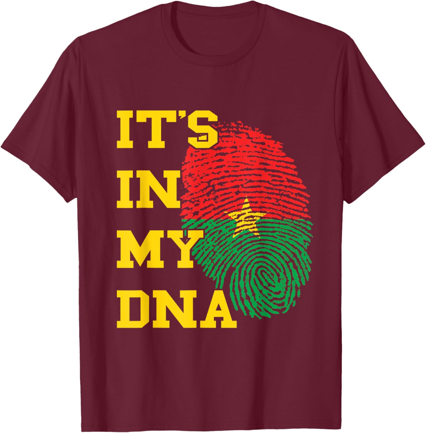 Burkina Faso It's In My DNA Flag Thumbmark T-Shirt for Proud Fans - 25