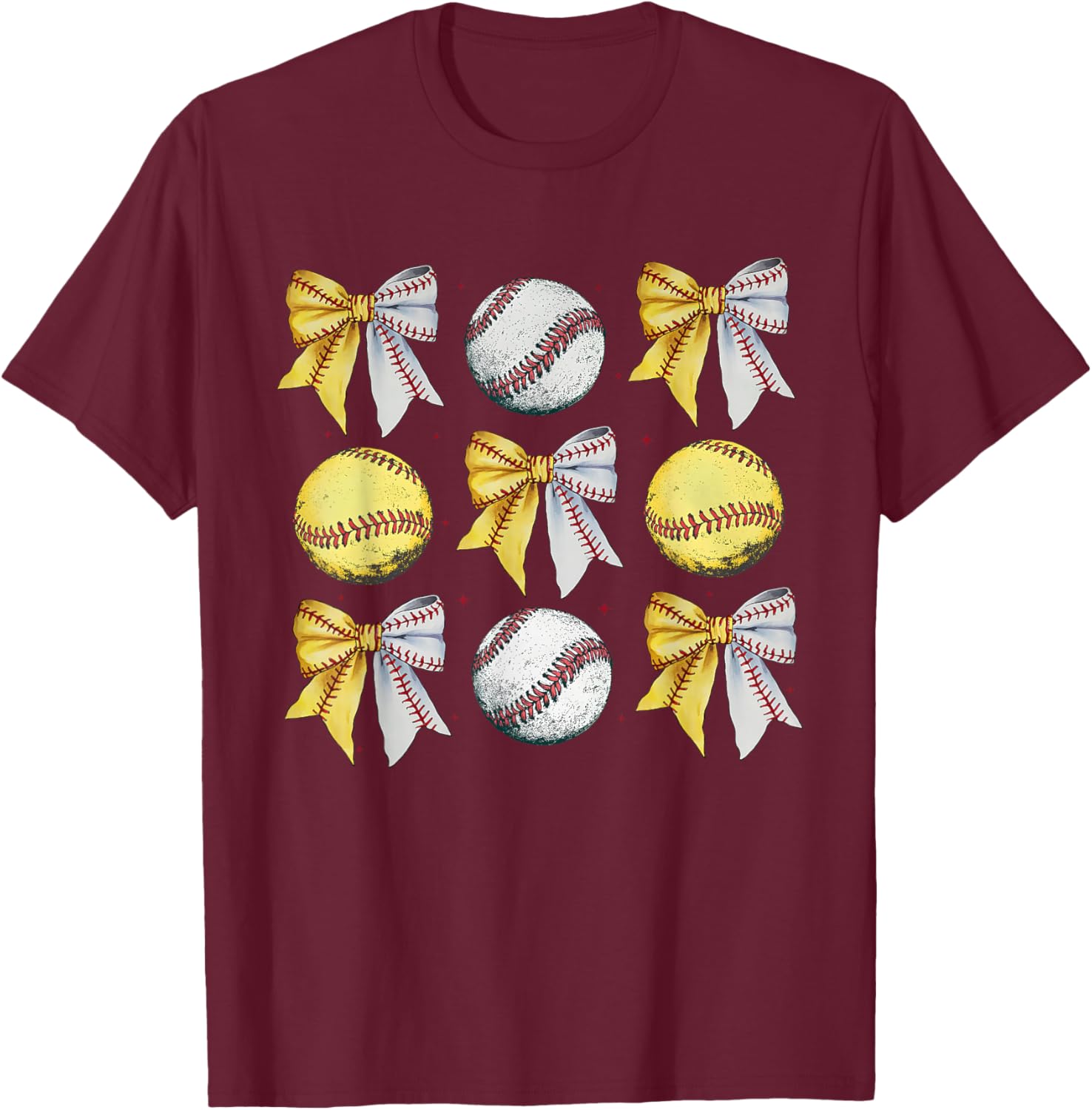 Coquette Bow Baseball Softball Game Day Mom T-Shirt for Women - 2