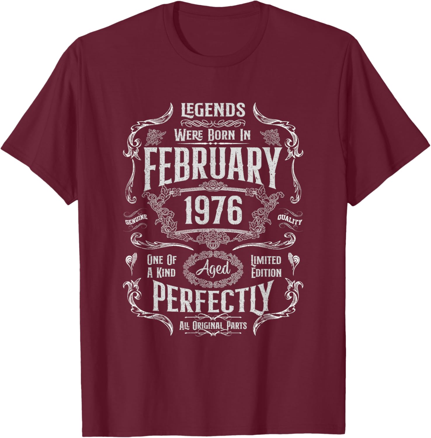 Vintage 49th Birthday T-Shirt for Legends Born in February 1976 - 6