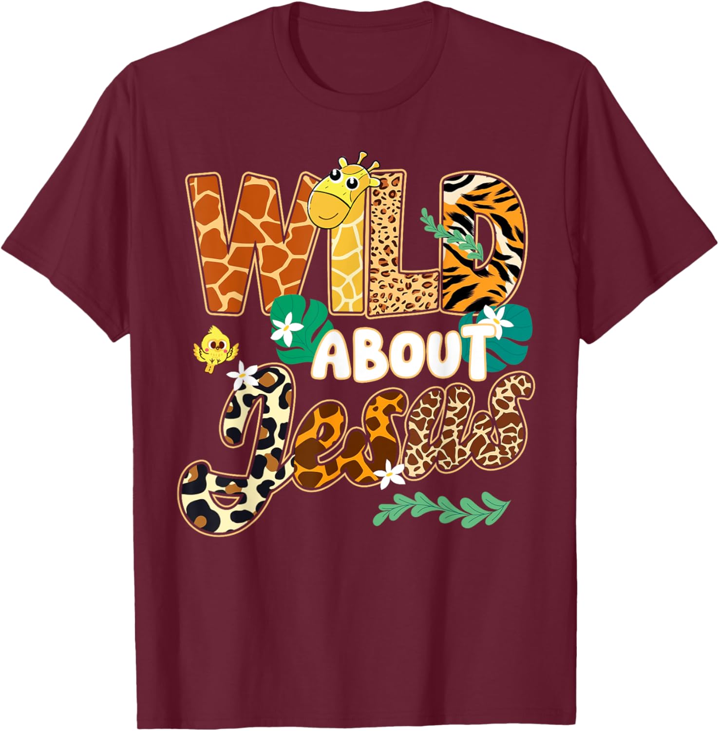 Wild About Jesus Kids T-Shirt with Fun Leopard Zebra Print Design - 10