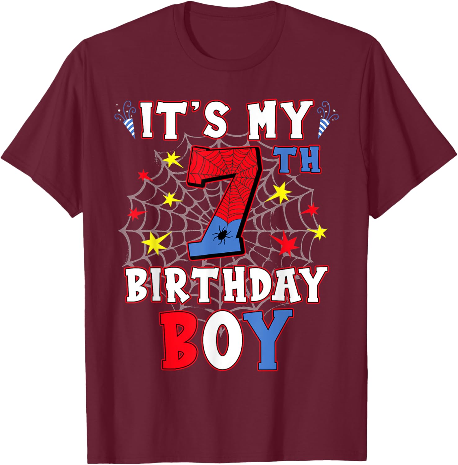 Funny It's My 7th Birthday T-Shirt for Boys and Teens Fun Celebration - 1