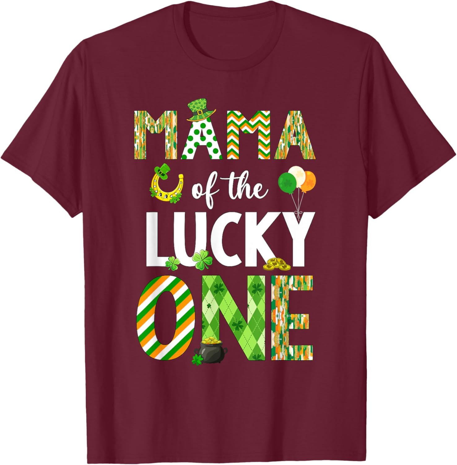 Mama Of The Lucky One 1st Birthday T-Shirt for St. Patrick's Day Fun - 15