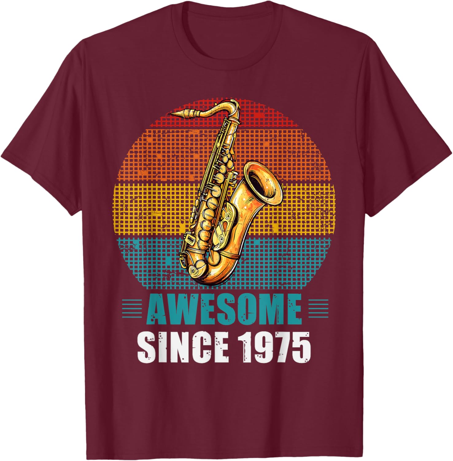 Awesome Since 1975 Vintage Saxophone Player T-Shirt for 50th Birthday - 6