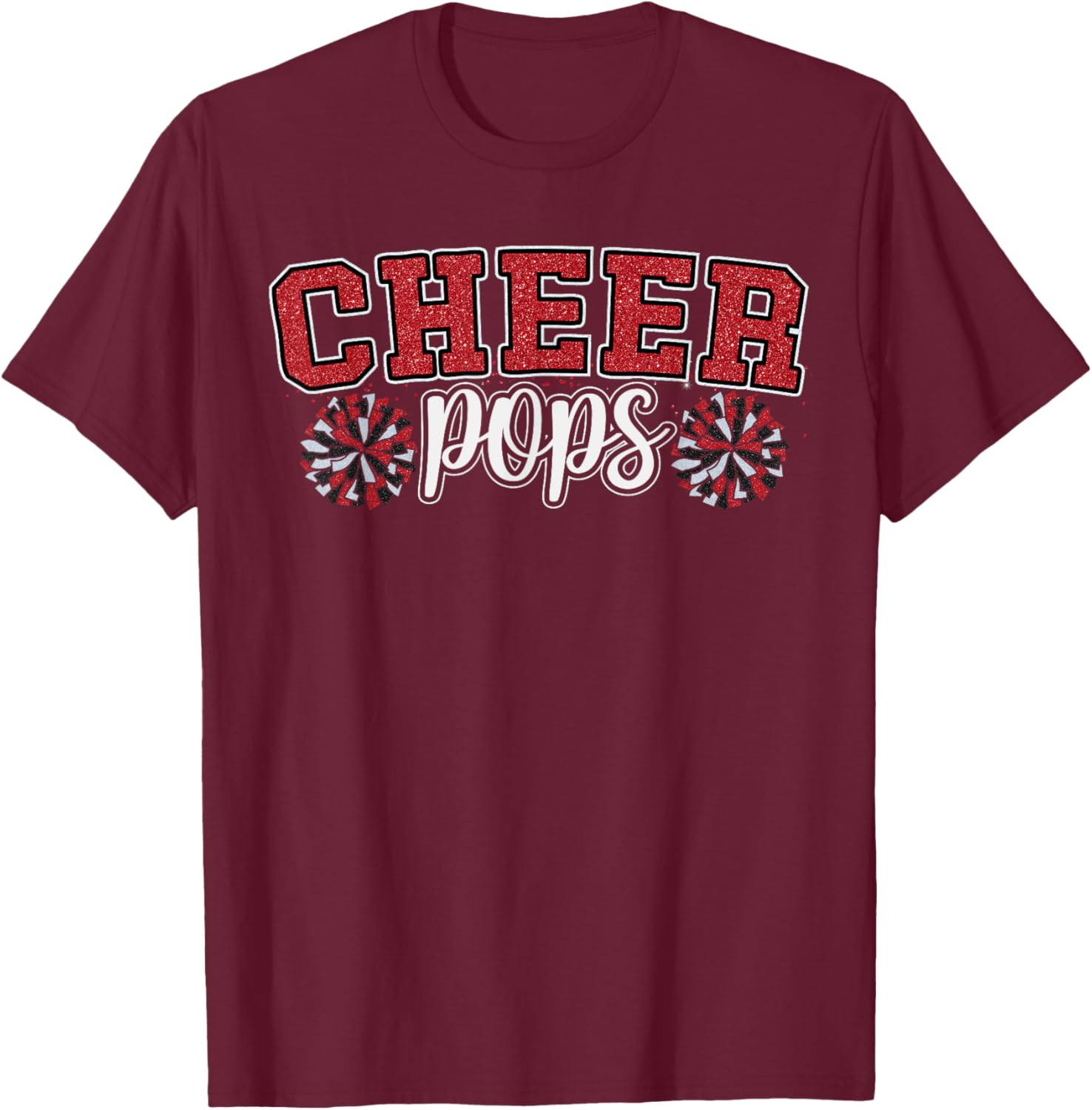 Cheer Grandpa My Favorite Cheerleader Calls Me Pops Red T-Shirt for Dads - 10