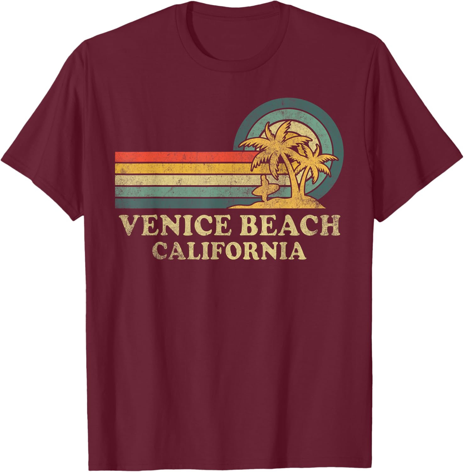 Vintage Venice Beach Family Vacation Palm Tree T-Shirt for Fun Lovers - 8