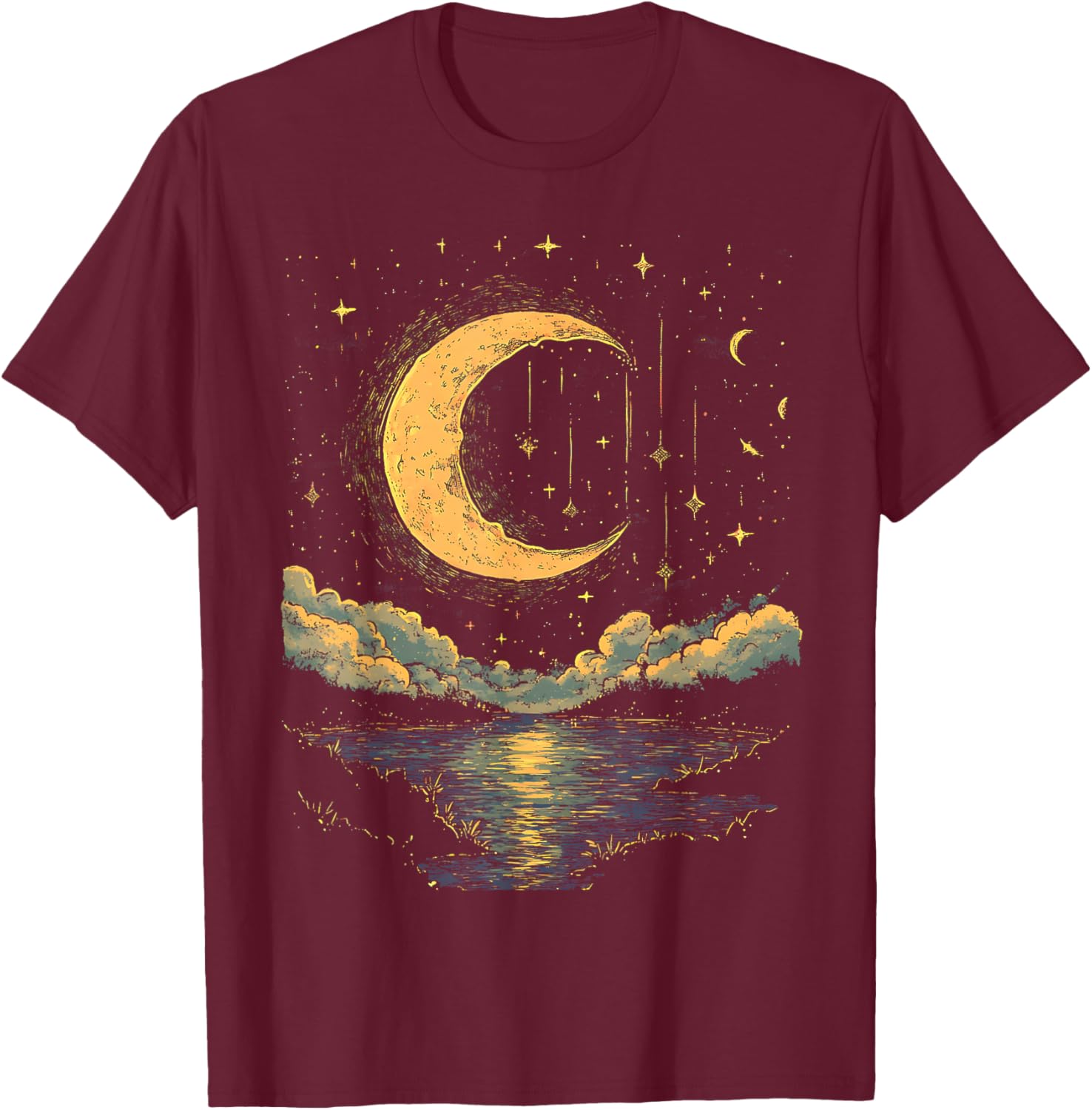 Boho Half Moon Vintage T-Shirt for Celestial Hippie Style Enthusiasts - 11