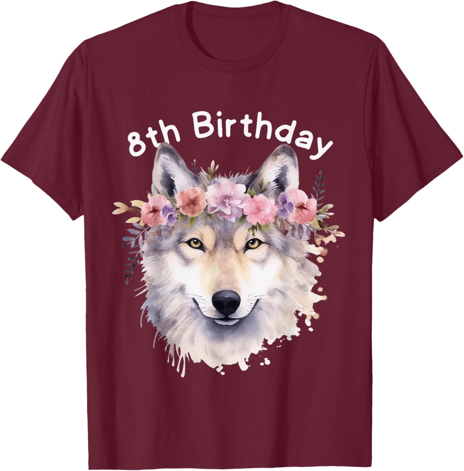 Adorable 8th Wolf Birthday T-Shirt for Girls - Perfect Wolf Pack Party Wear - 28