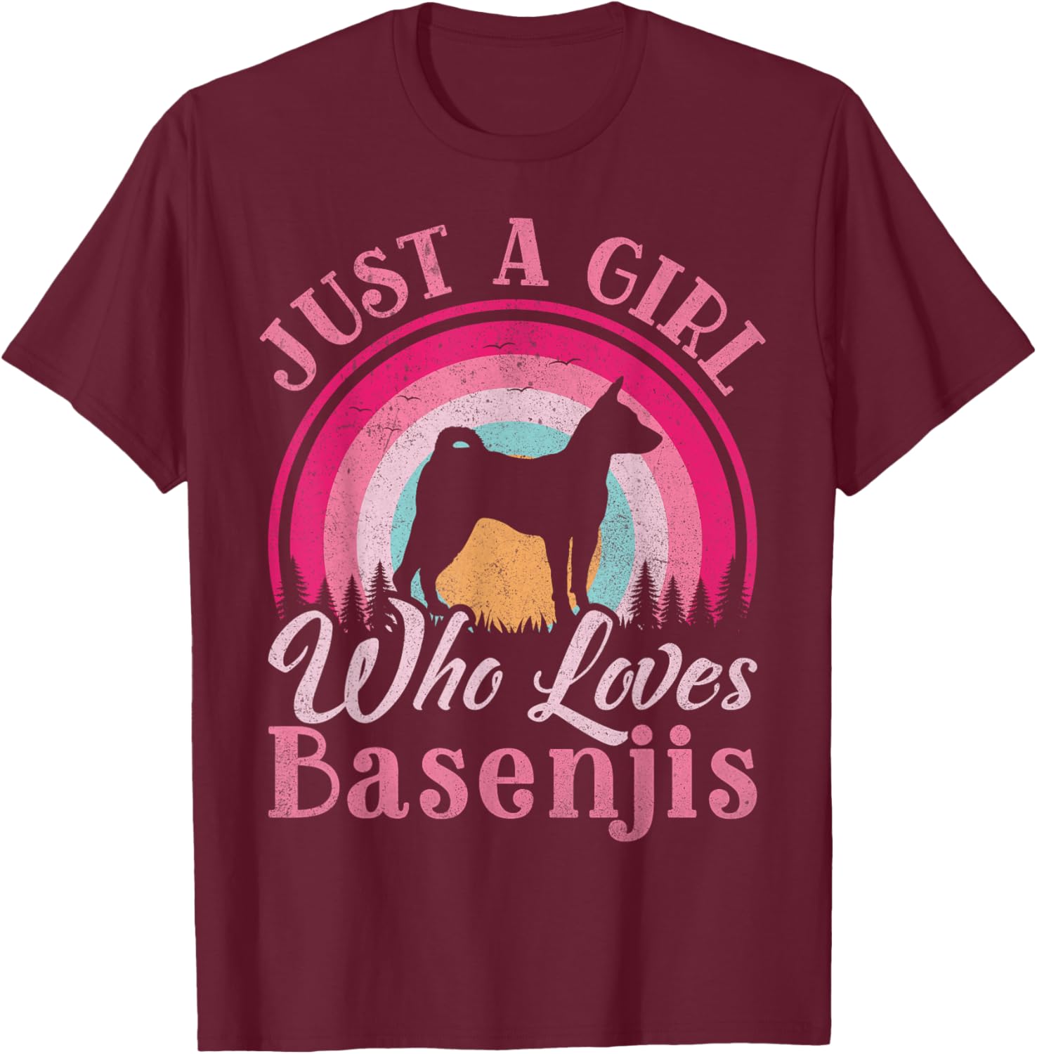 Just A Girl Who Loves Basenji Dog T-Shirt for Women and Girls - 6