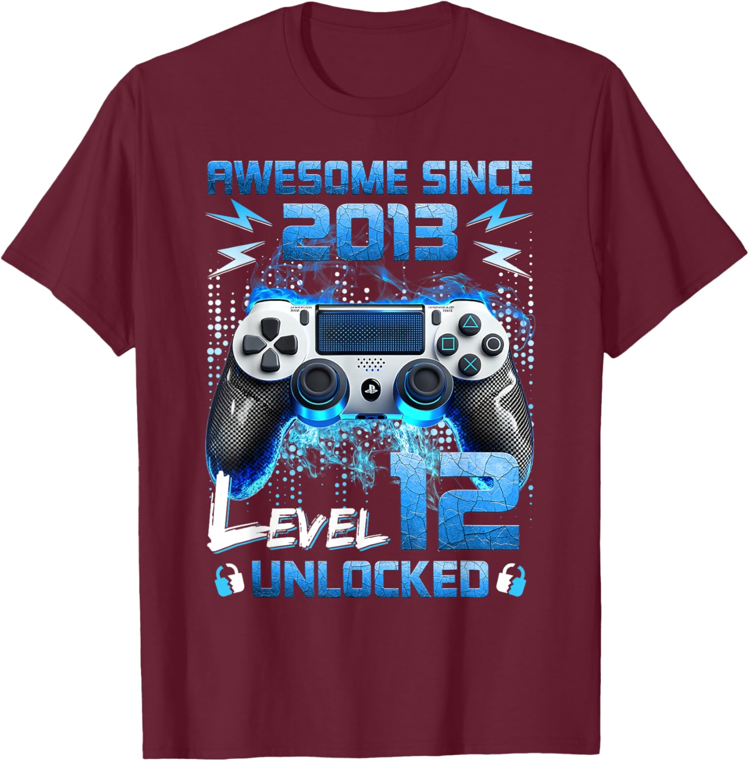 Level 12 Unlocked Video Gamer T-Shirt for 12 Year Old Birthday Fun - 1