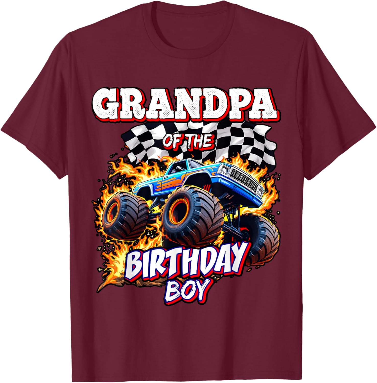 Grandpa of the Birthday Boy Monster Truck T-Shirt for Fun Celebrations - 15