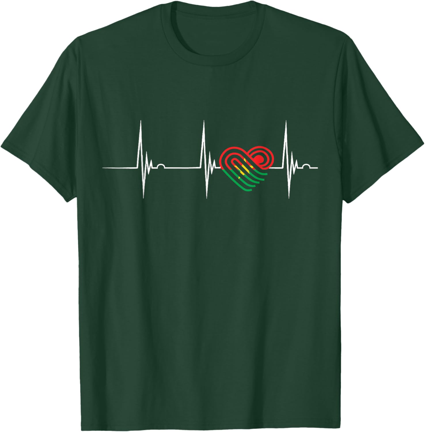 Burkina Faso Heartbeat EKG Pulse T-Shirt Celebrating Burkina Fasoan Roots - 24