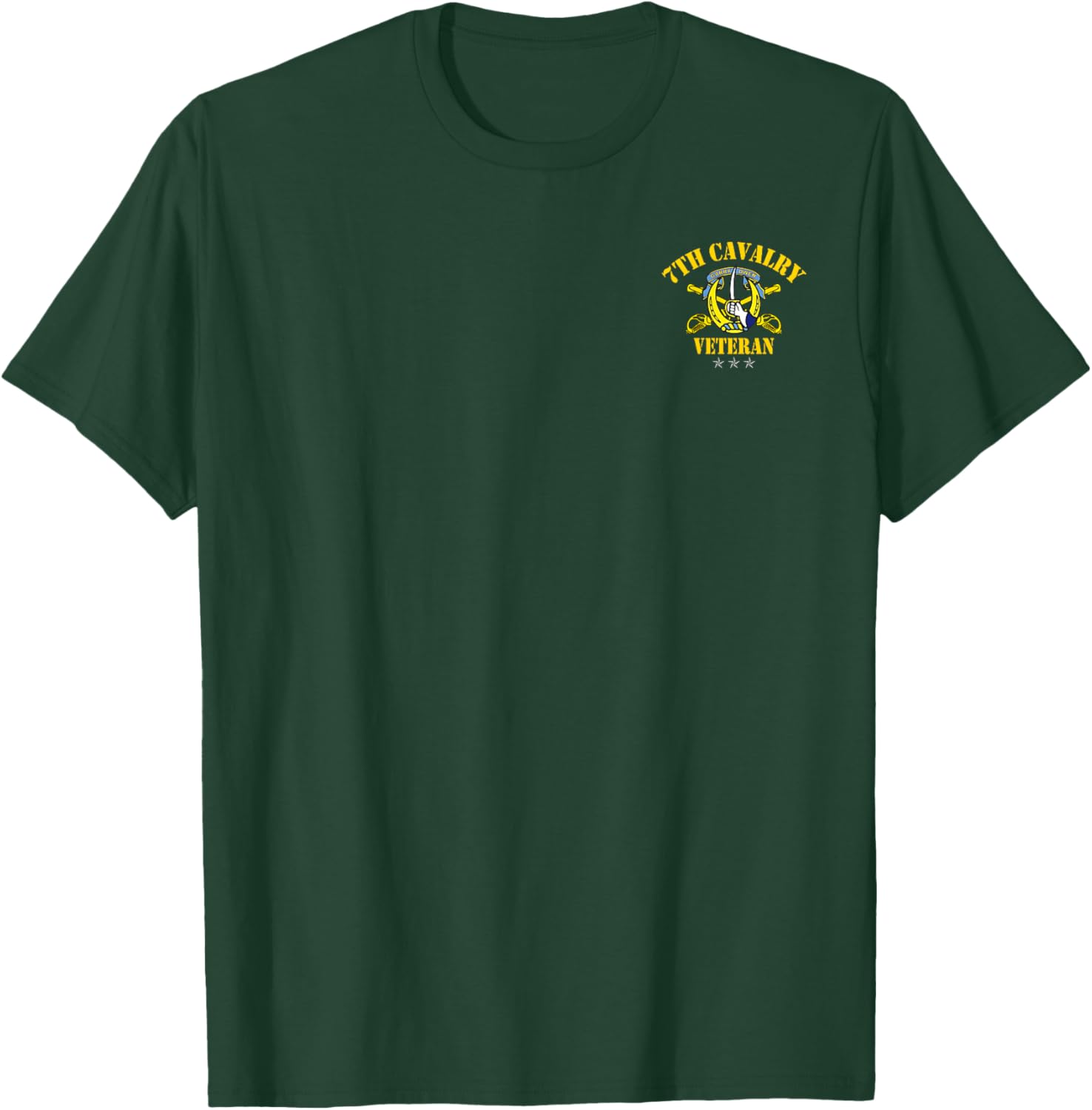 7th Cavalry Regiment Veteran T-Shirt with Patriotic Flag for Veterans Day - 4