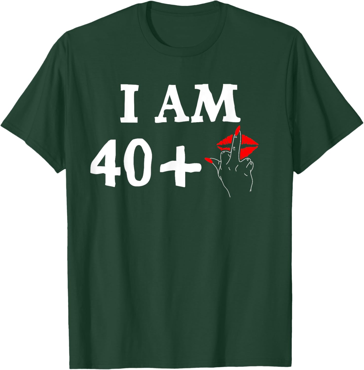 Funny 40th Birthday T-Shirt for Women I Am 40 Plus 1 Middle Finger Tee - 16