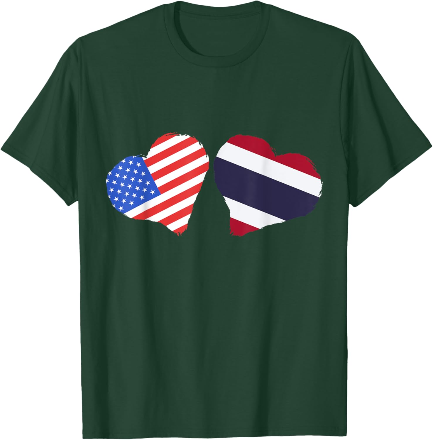 Thailand USA Heart Flag T-Shirt for Thai Roots and Pride in America - 23