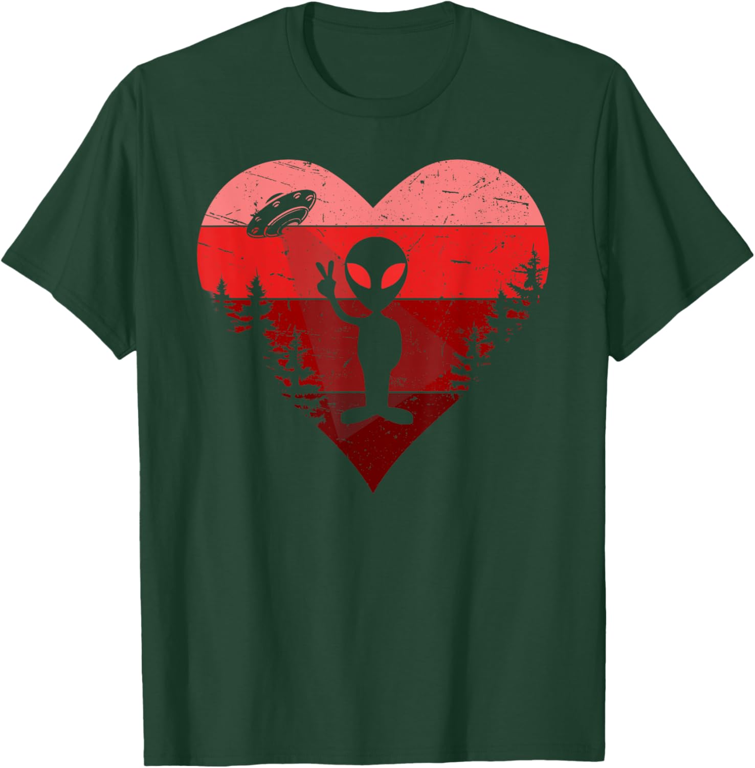 Alien Valentine's Day Retro T-Shirt for Extraterrestrial Love Fans - 2