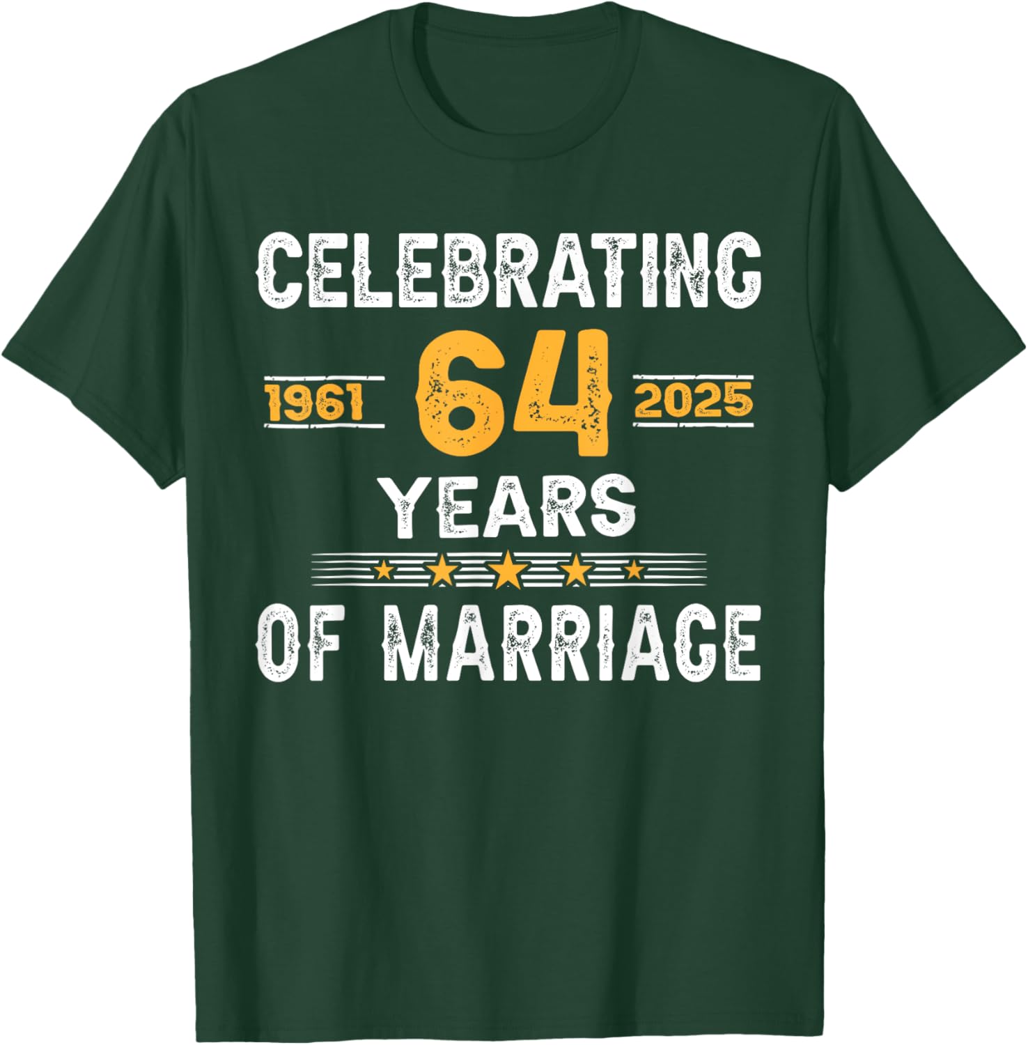 64th Wedding Anniversary T-Shirt for Couples Celebrating 64 Years of Love - 9