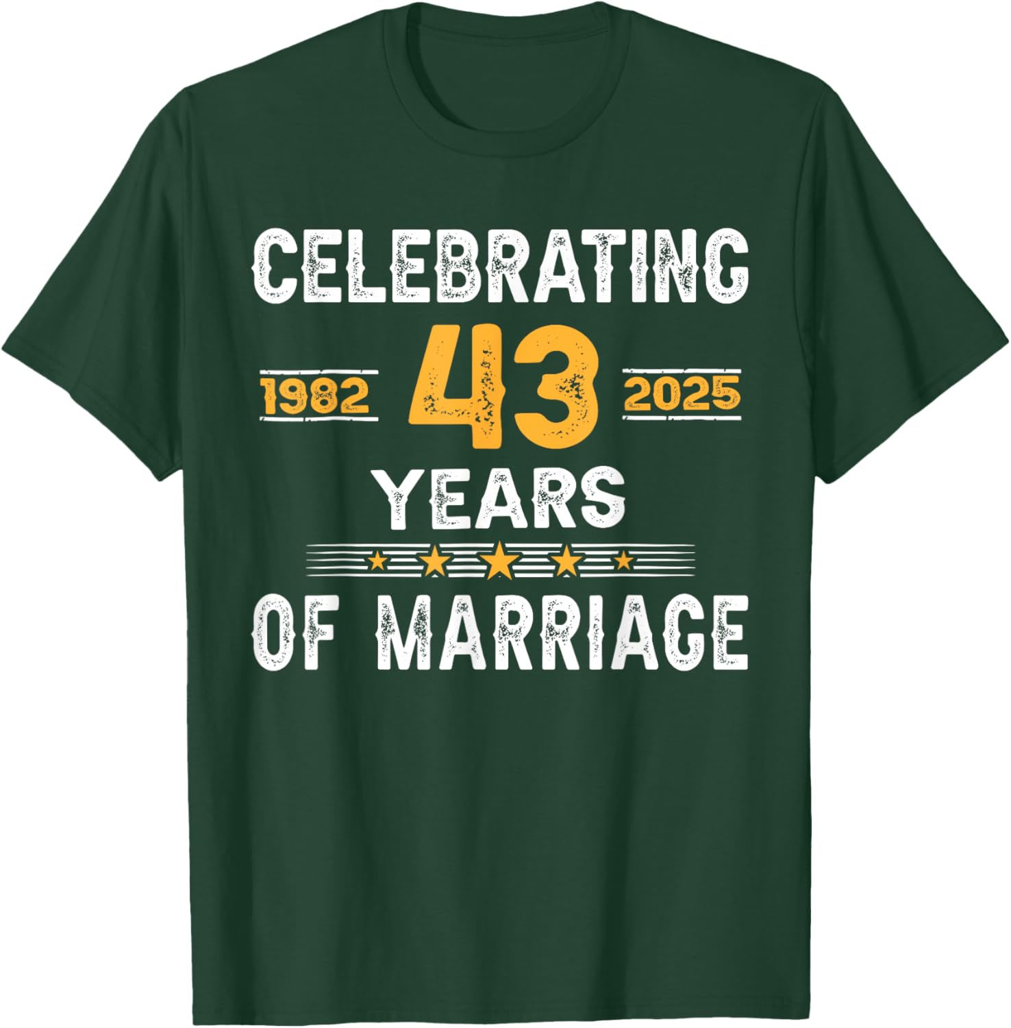 43rd Wedding Anniversary T-Shirt for Couples Married Since 1982 - 5