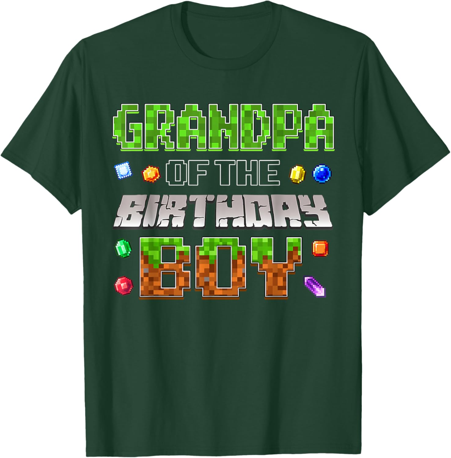 Grandpa of the Birthday Boy Pixel Number T-Shirt for Fun Celebrations - 6