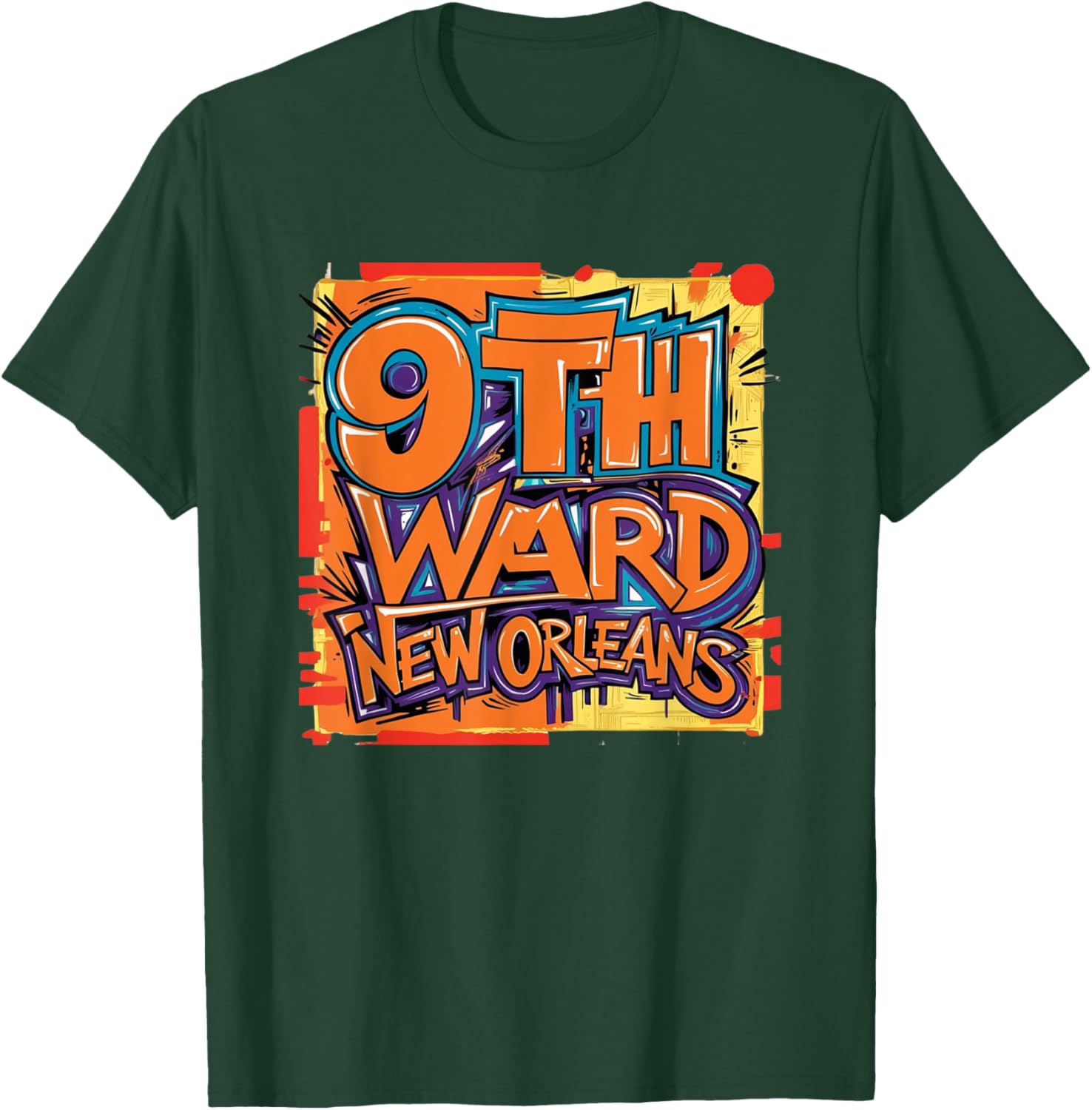 9th Ward Graffiti Art T-Shirt New Orleans Unique Style Clothing - 1