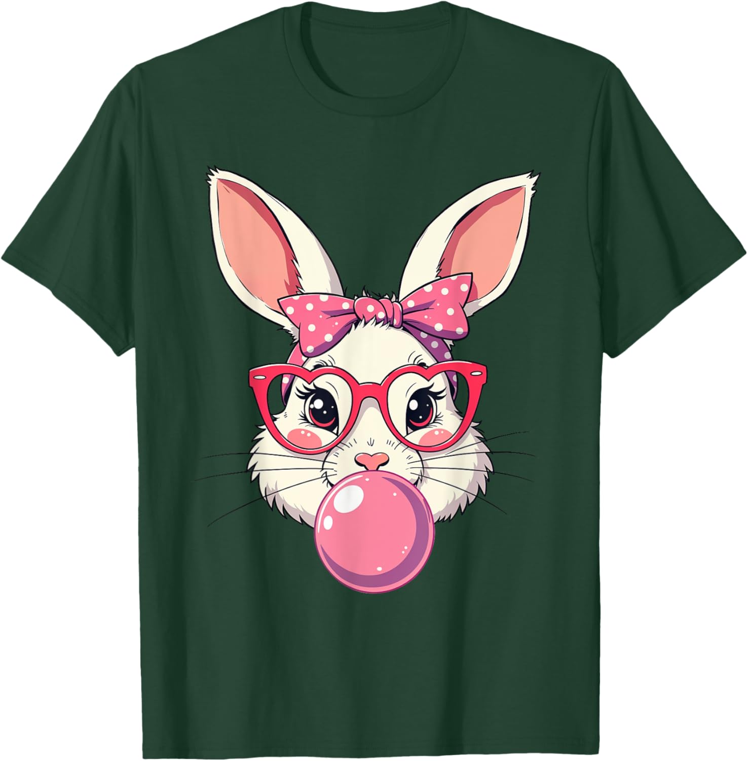 Cute Bunny Face Bow T-Shirt for Easter Fun - Kids and Adults Available - 27