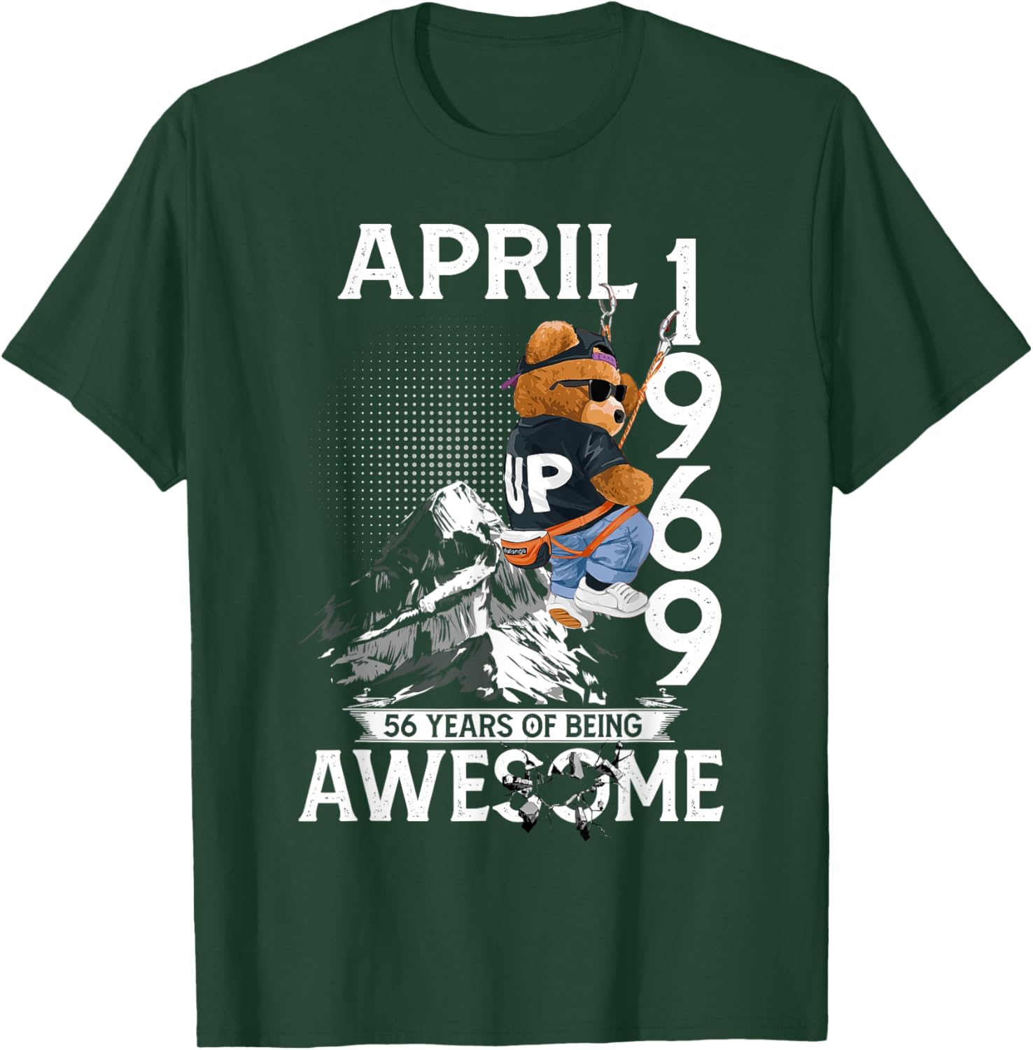 56th Birthday Bear T-Shirt for Real Legends Born April 1969 - 23