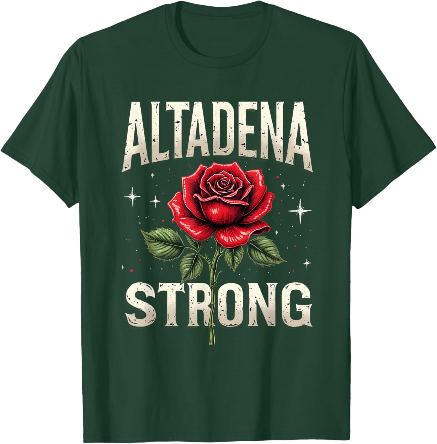 Altadena Strong Red Rose Costume Design T-Shirt for Unique Style - 2