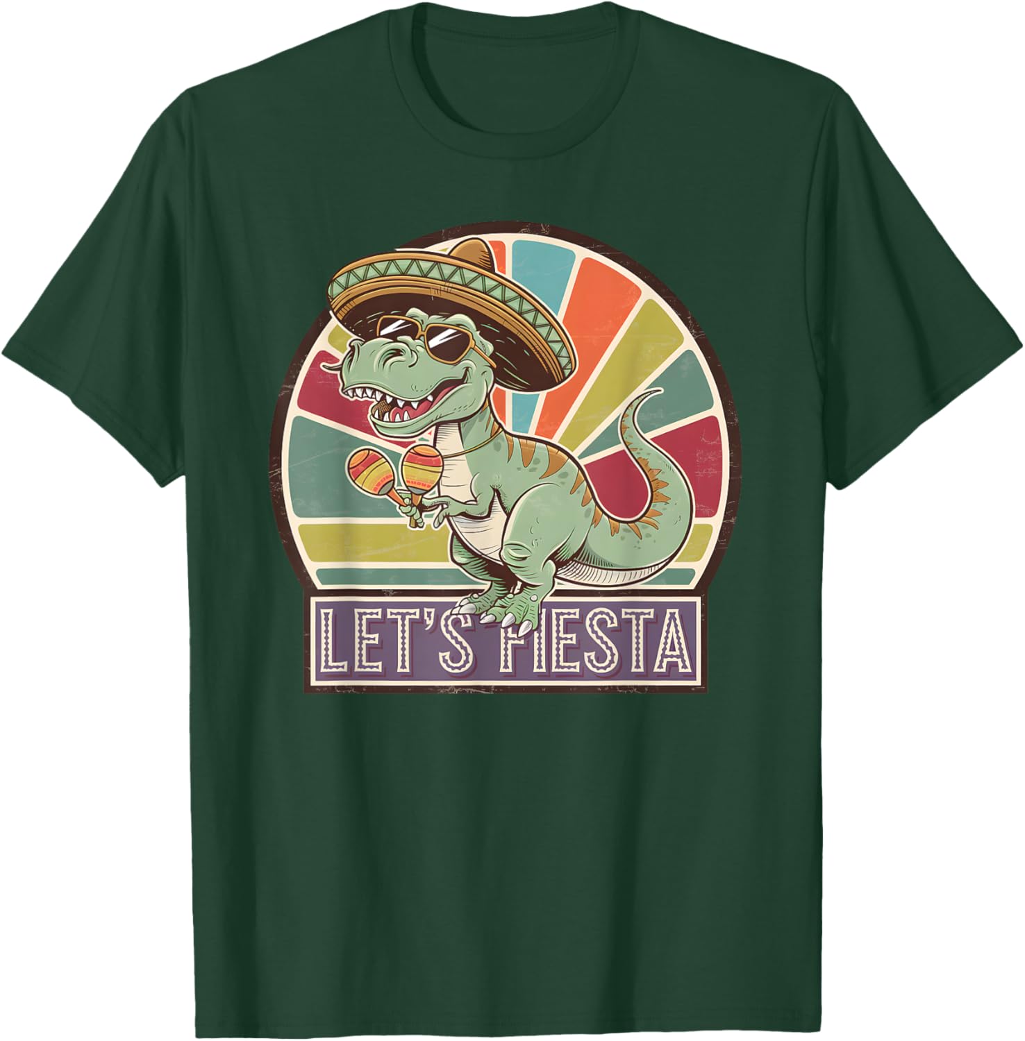 Lets Fiesta Mexican Dino T-Rex Cinco de Mayo Toddler Boys T-Shirt - 17