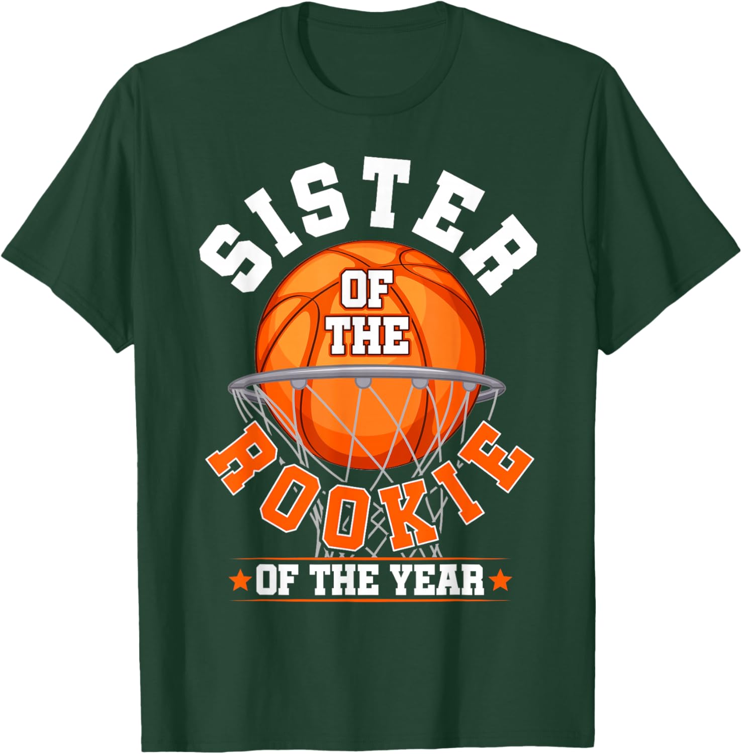 Adorable Sister of Rookie 1st Birthday Basketball Family Matching T-Shirt - 1