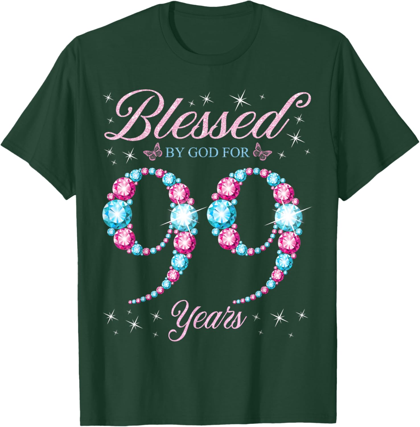 Blessed By God 99th Birthday Queen T-Shirt for Celebrating Her Legacy - 6