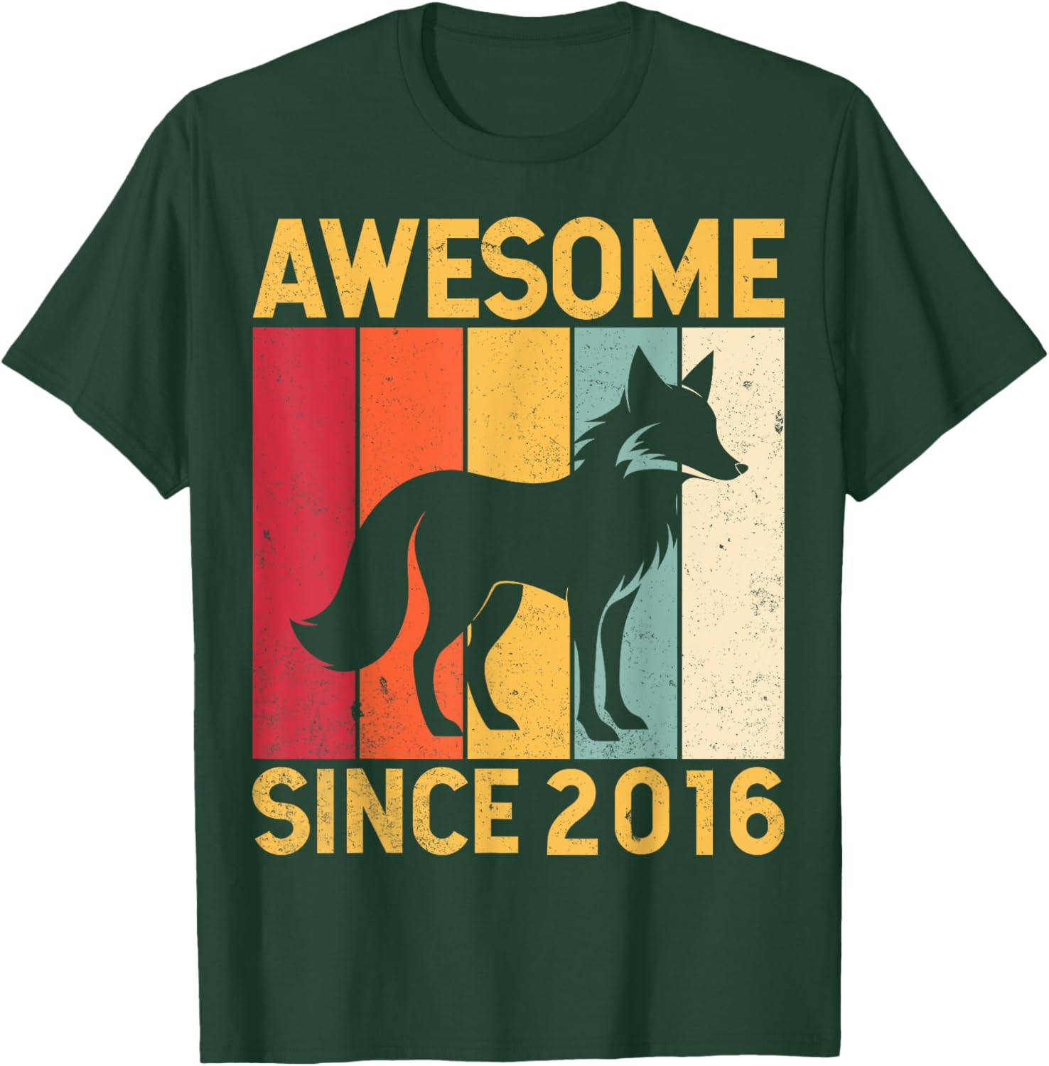 Awesome Fox Lover Retro 9th Birthday T-Shirt Since 2016 for Kids - 3