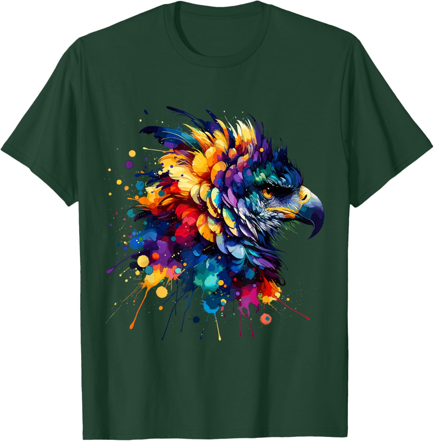 Colorful Harpy Eagle Splash Art T-Shirt for Nature Lovers and Wildlife Fans - 18