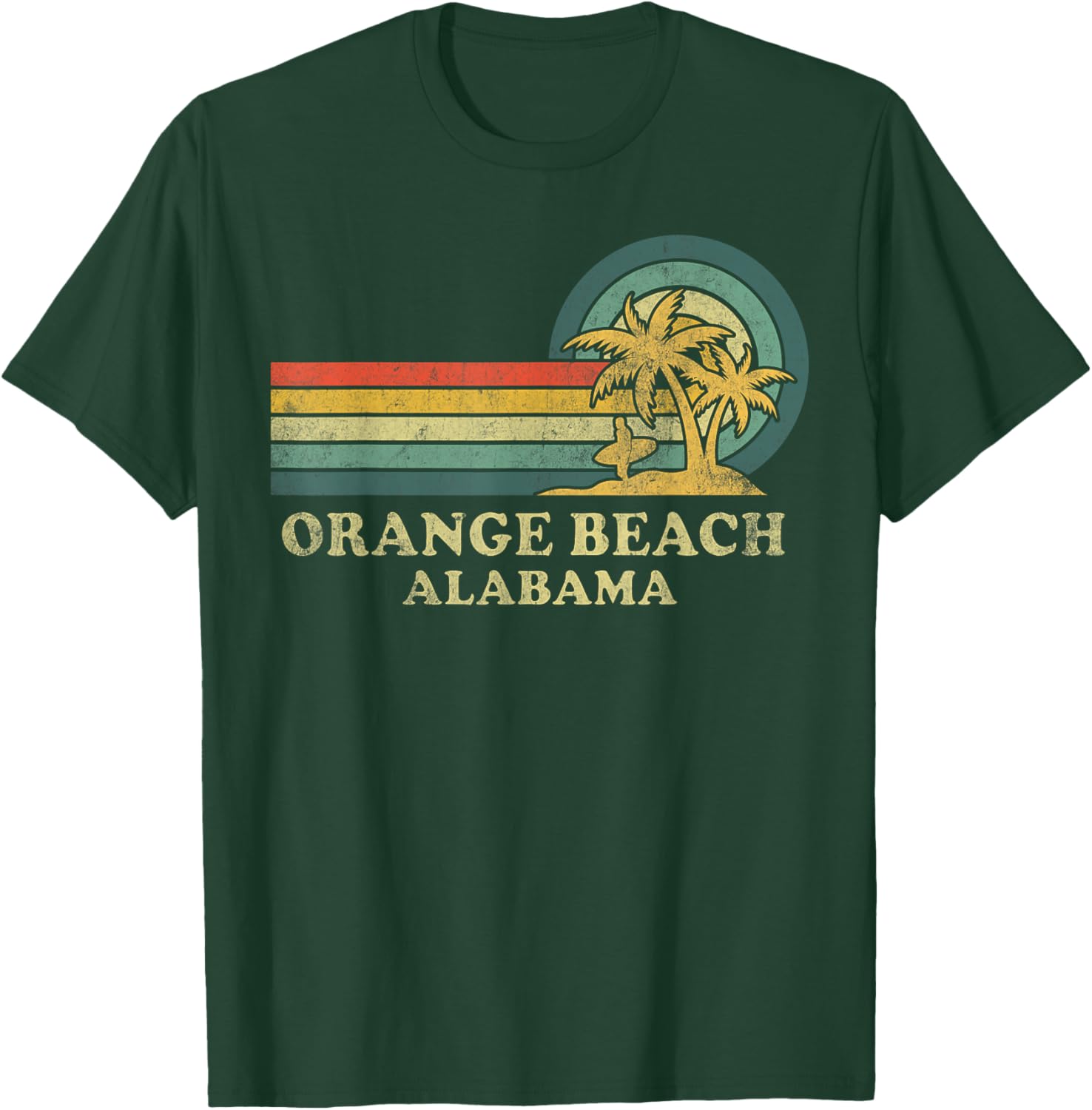 Vintage Palm Tree T-Shirt for Family Vacations in Orange Beach Alabama - 18